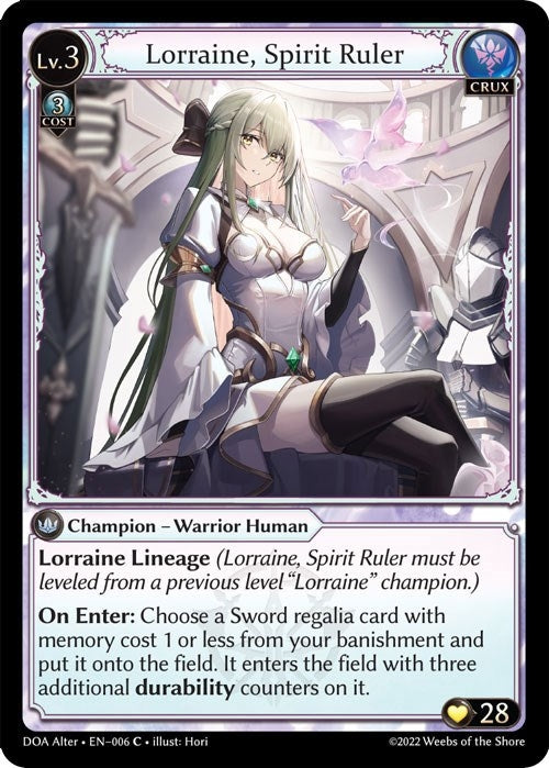 Image for Lorraine, Spirit Ruler (Dawn of Ashes Alter Edition) (006) - Grand Archive TCG