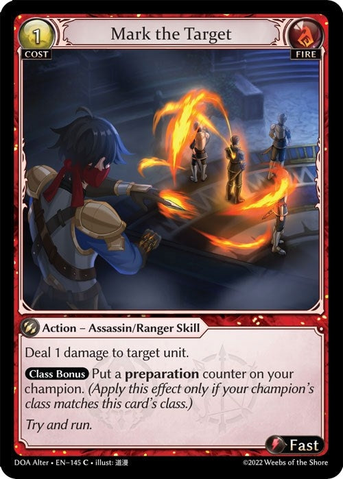Image for Mark the Target (Dawn of Ashes Alter Edition) (145) - Grand Archive TCG