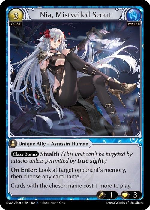Image for Nia, Mistveiled Scout (Dawn of Ashes Alter Edition) (183) - Grand Archive TCG