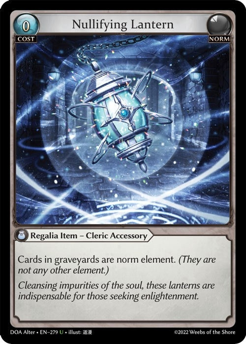 Image for Nullifying Lantern (Dawn of Ashes Alter Edition) (279) - Grand Archive TCG