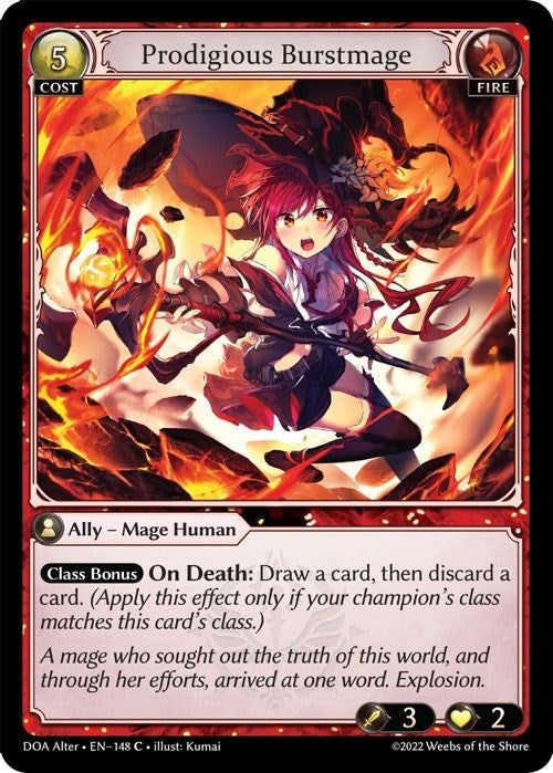 Image for Prodigious Burstmage (Dawn of Ashes Alter Edition) (148) - Grand Archive TCG