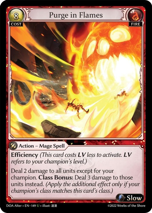 Image for Purge in Flames (Dawn of Ashes Alter Edition) (149) - Grand Archive TCG