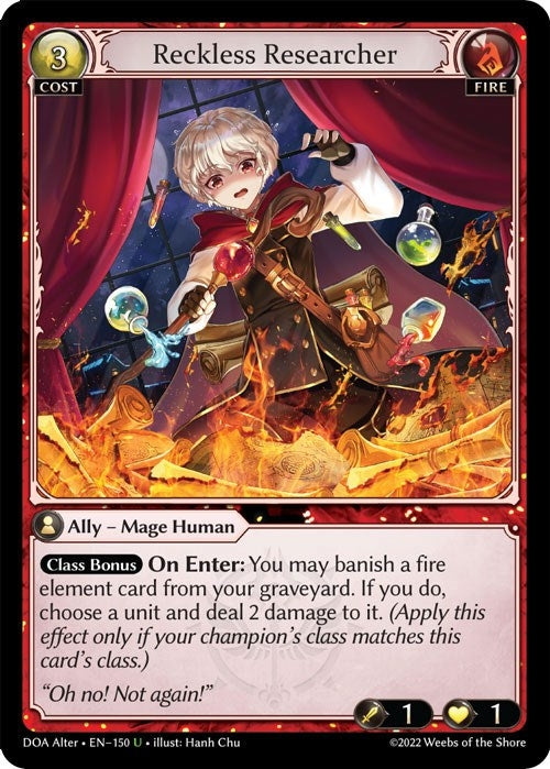 Image for Reckless Researcher (Dawn of Ashes Alter Edition) (150) - Grand Archive TCG