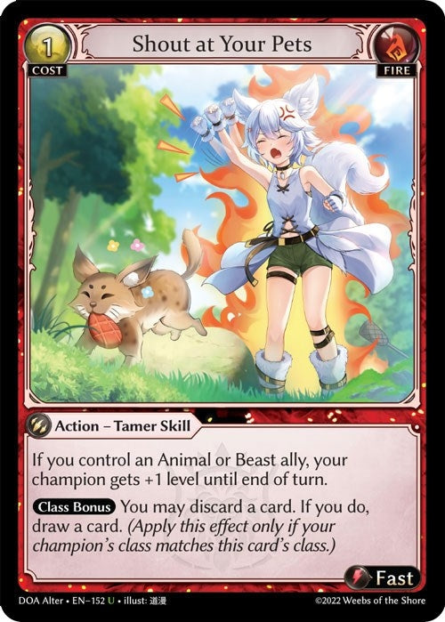 Image for Shout at Your Pets (Dawn of Ashes Alter Edition) (152) - Grand Archive TCG