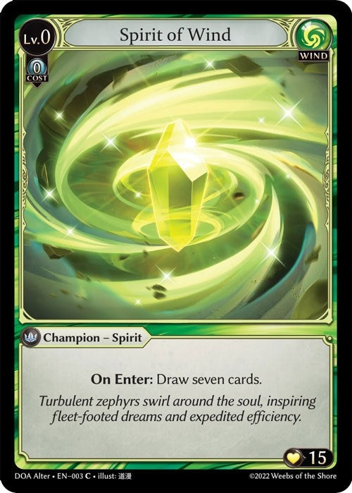 Image for Spirit of Wind (Dawn of Ashes Alter Edition) (003) - Grand Archive TCG