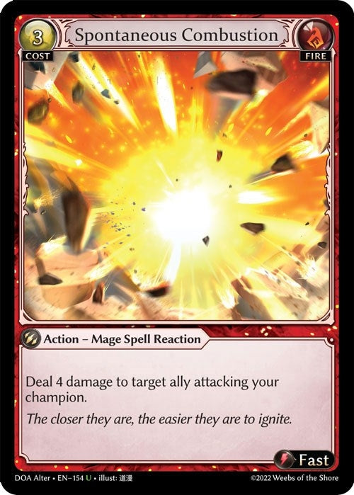 Image for Spontaneous Combustion (Dawn of Ashes Alter Edition) (154) - Grand Archive TCG