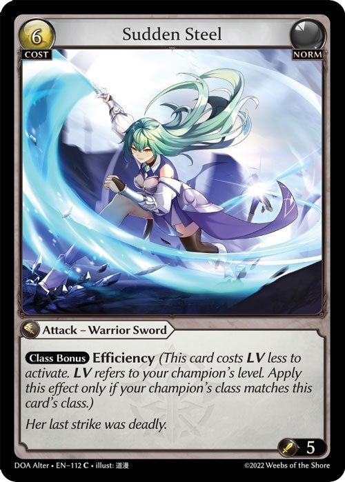 Image for Sudden Steel (Dawn of Ashes Alter Edition) (112) - Grand Archive TCG