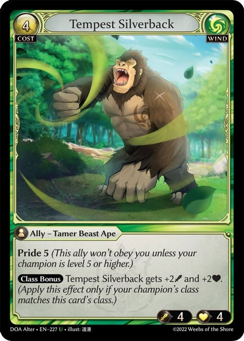 Image for Tempest Silverback (Dawn of Ashes Alter Edition) (227) - Grand Archive TCG