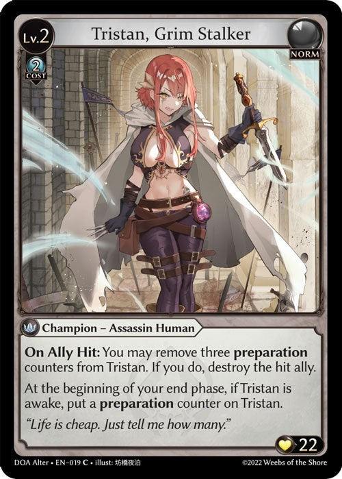 Image for Tristan, Grim Stalker (Dawn of Ashes Alter Edition) (019) - Grand Archive TCG