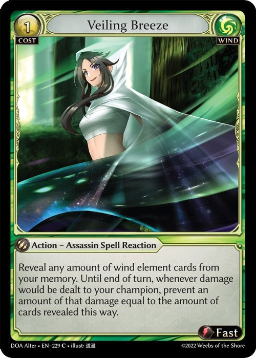 Image for Veiling Breeze (Dawn of Ashes Alter Edition) (229) - Grand Archive TCG
