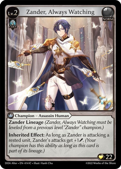 Image for Zander, Always Watching (Dawn of Ashes Alter Edition) (014) - Grand Archive TCG