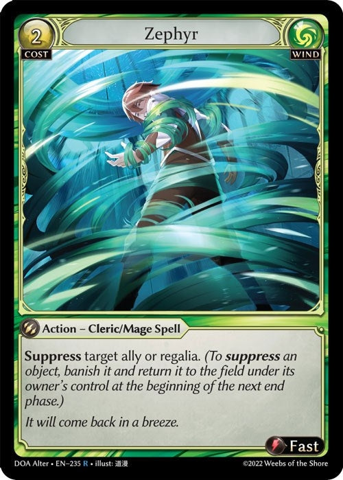 Image for Zephyr (Dawn of Ashes Alter Edition) (235) - Grand Archive TCG
