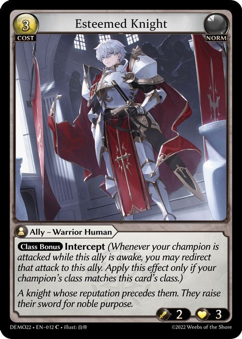 Image for Esteemed Knight (2022 Demo Deck) (012) - Grand Archive TCG