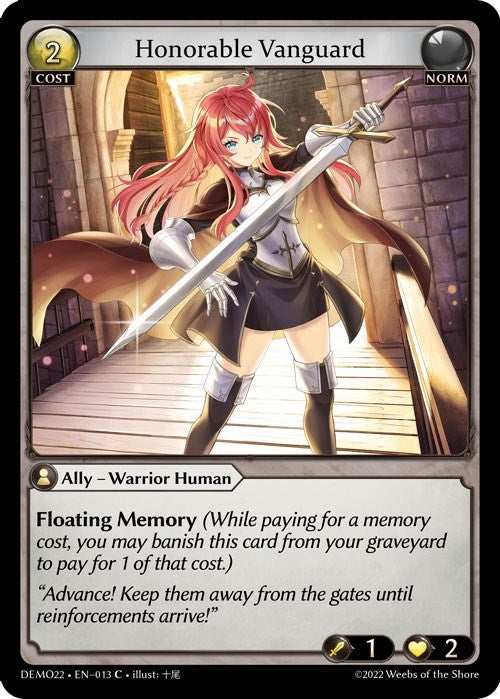 Image for Honorable Vanguard (2022 Demo Deck) (013) - Grand Archive TCG