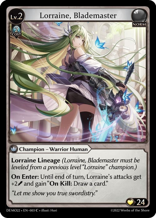Image for Lorraine, Blademaster (2022 Demo Deck) (003) - Grand Archive TCG