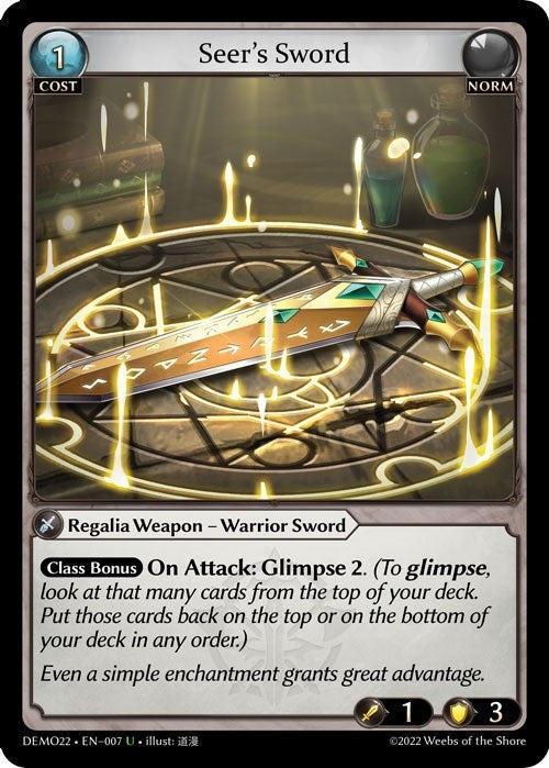 Image for Seer's Sword (2022 Demo Deck) (007) - Grand Archive TCG