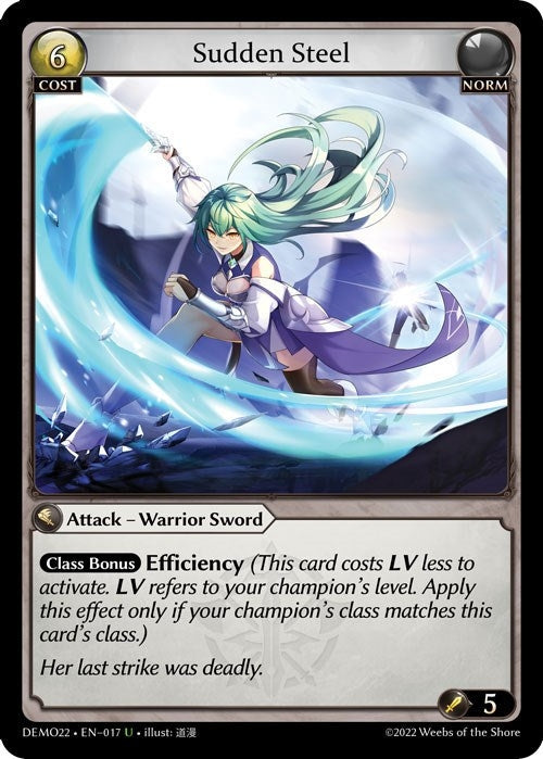 Image for Sudden Steel (2022 Demo Deck) (017) - Grand Archive TCG
