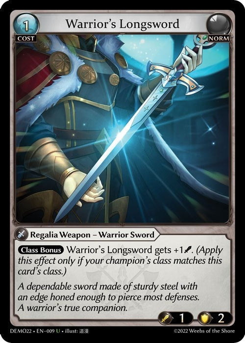 Image for Warrior's Longsword (2022 Demo Deck) (009) - Grand Archive TCG
