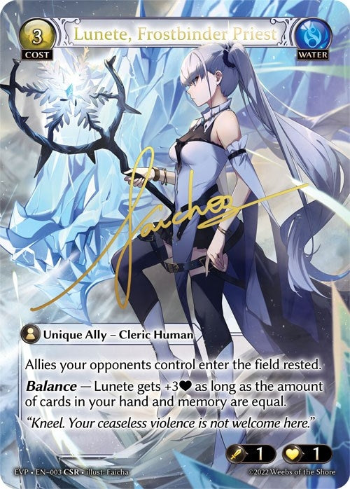 Image for Lunete, Frostbinder Priest (Dawn of Ashes Event Pack) (003) - Grand Archive TCG
