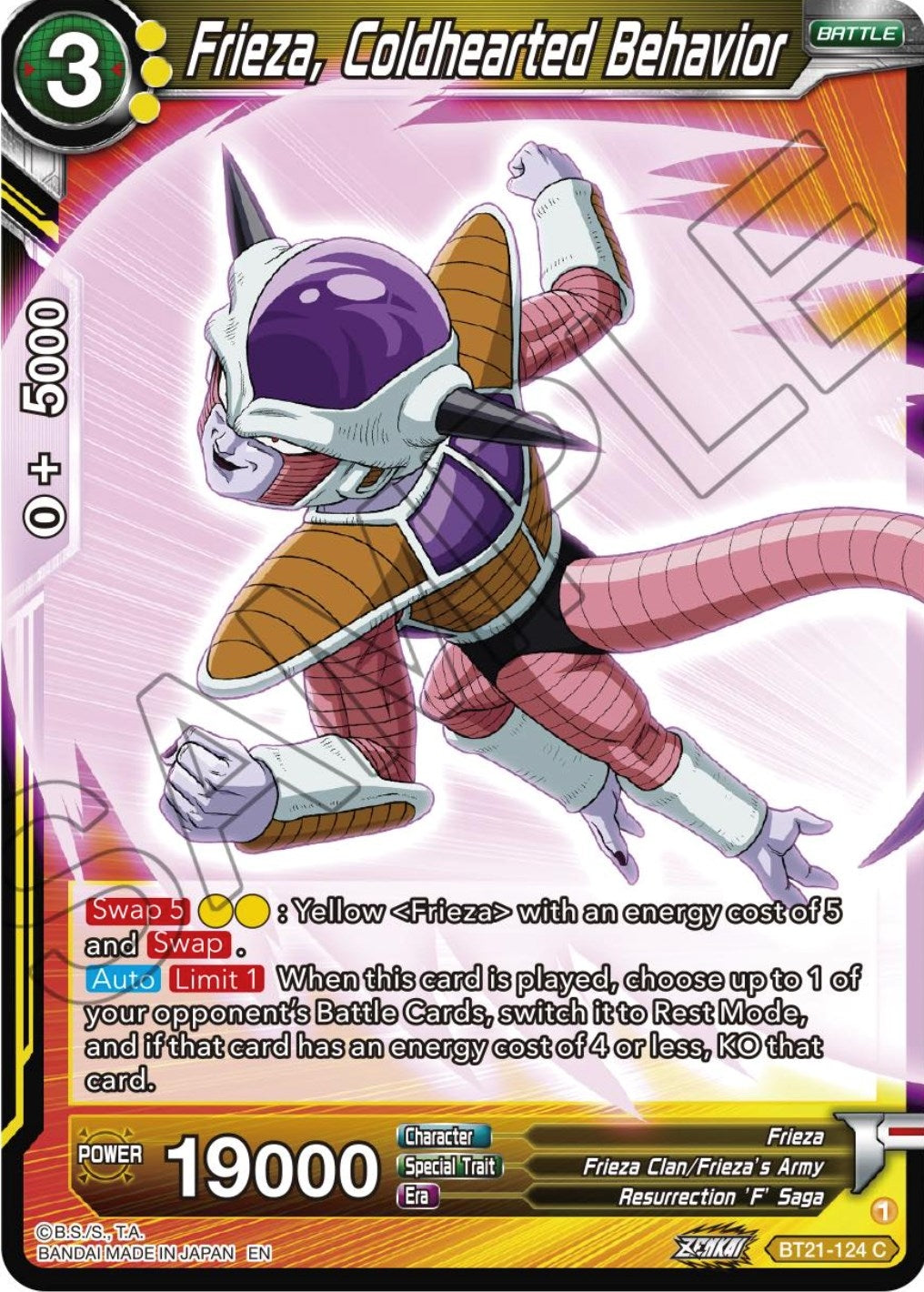 Image for Frieza, Coldhearted Behavior (Wild Resurgence) (BT21-124) - Dragon Ball Super: Masters