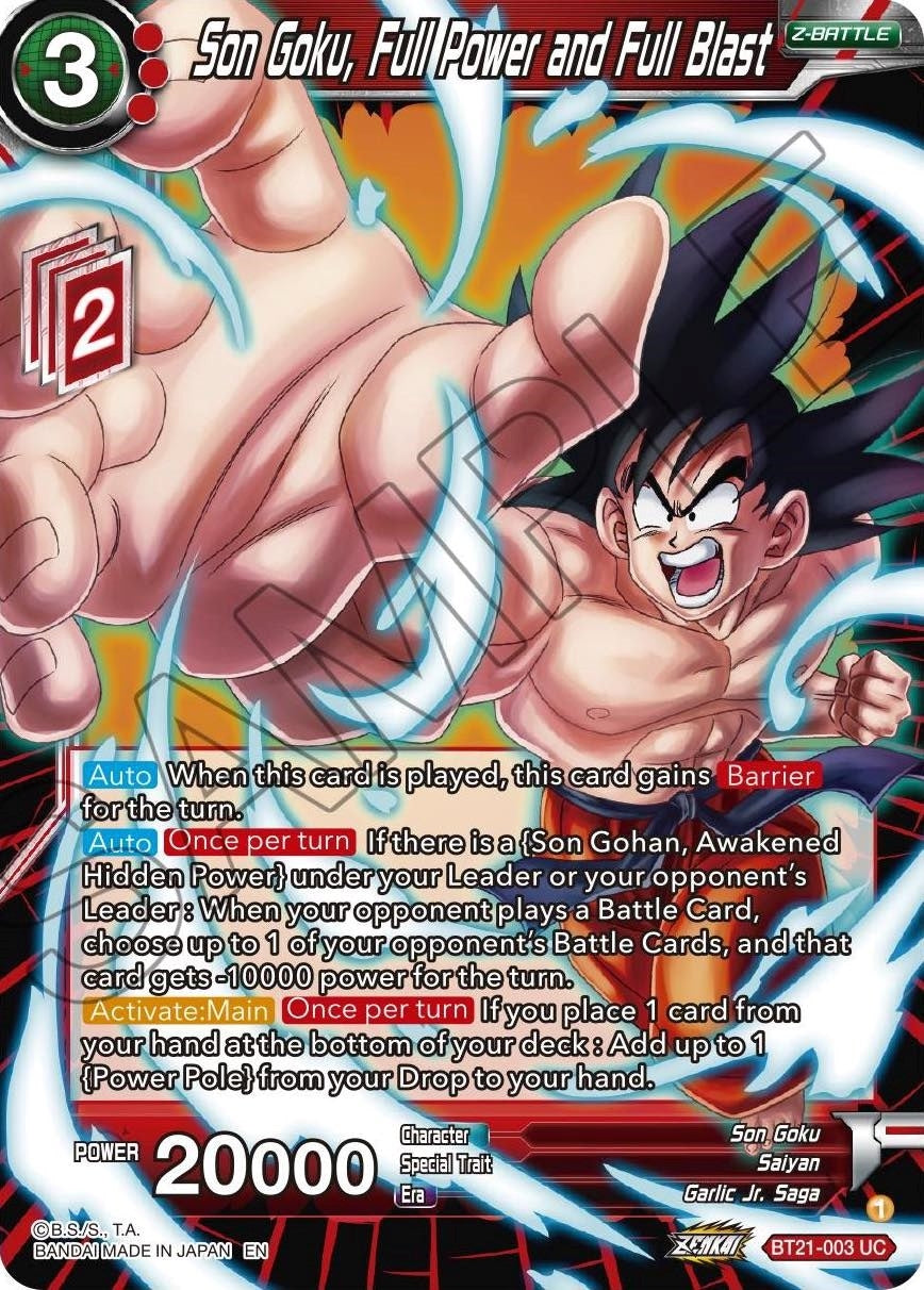 Image for Son Goku, Full Power and Full Blast (Wild Resurgence) (BT21-003) - Dragon Ball Super: Masters