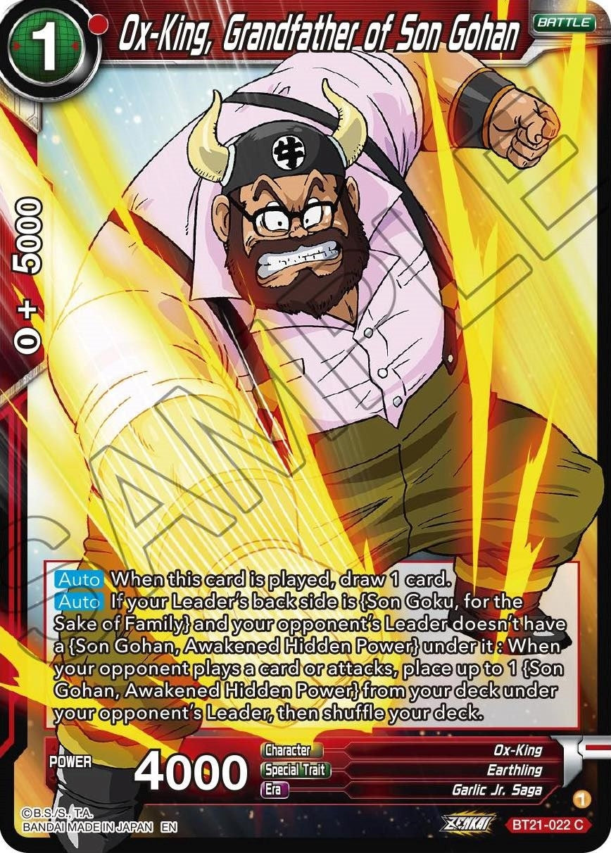 Image for Ox-King, Grandfather of Son Gohan (Wild Resurgence) (BT21-022) - Dragon Ball Super: Masters