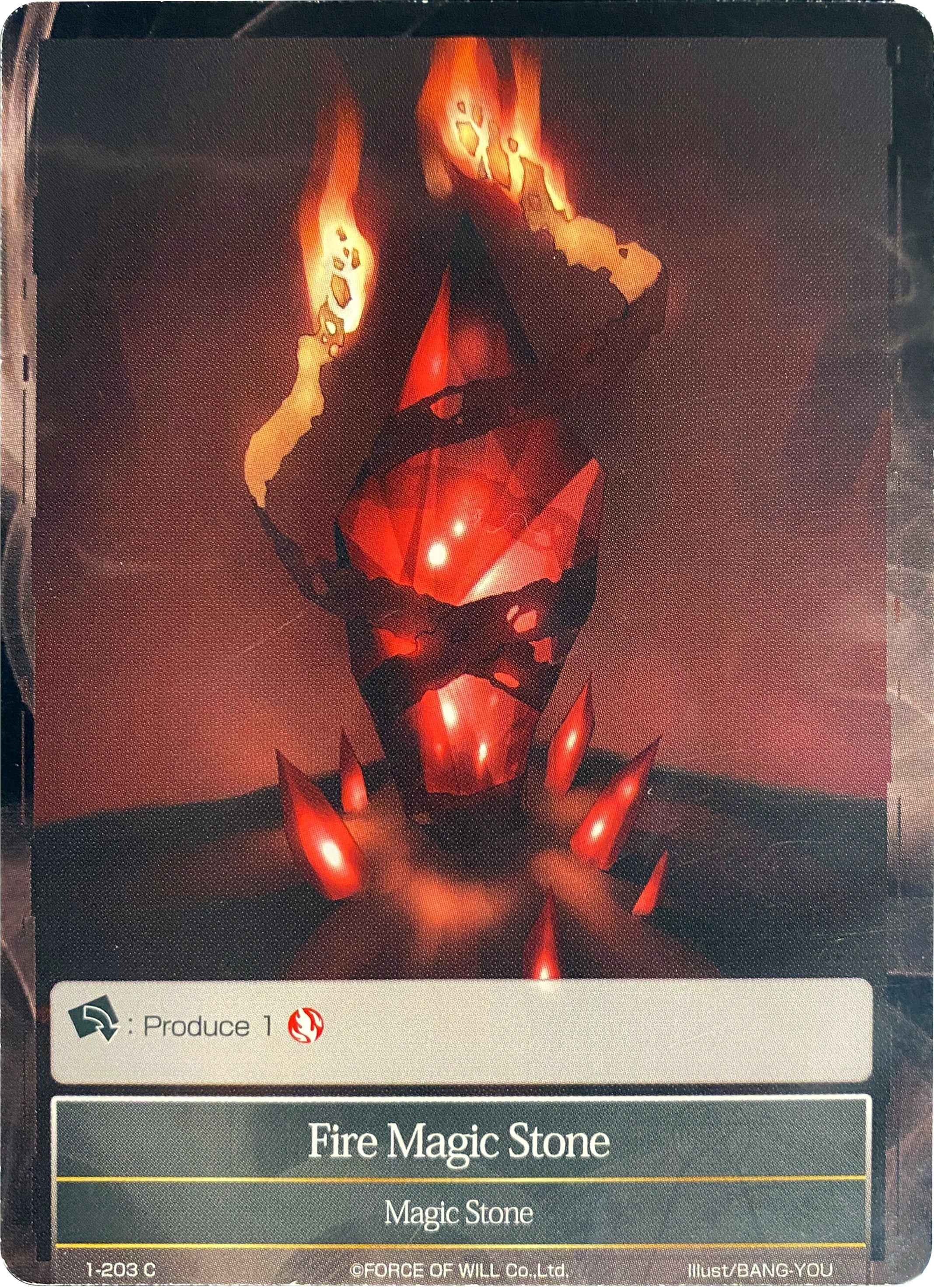 Image for Fire Magic Stone (Alternate Art) (The Dawn of Valhalla) (1-203) - Force of Will