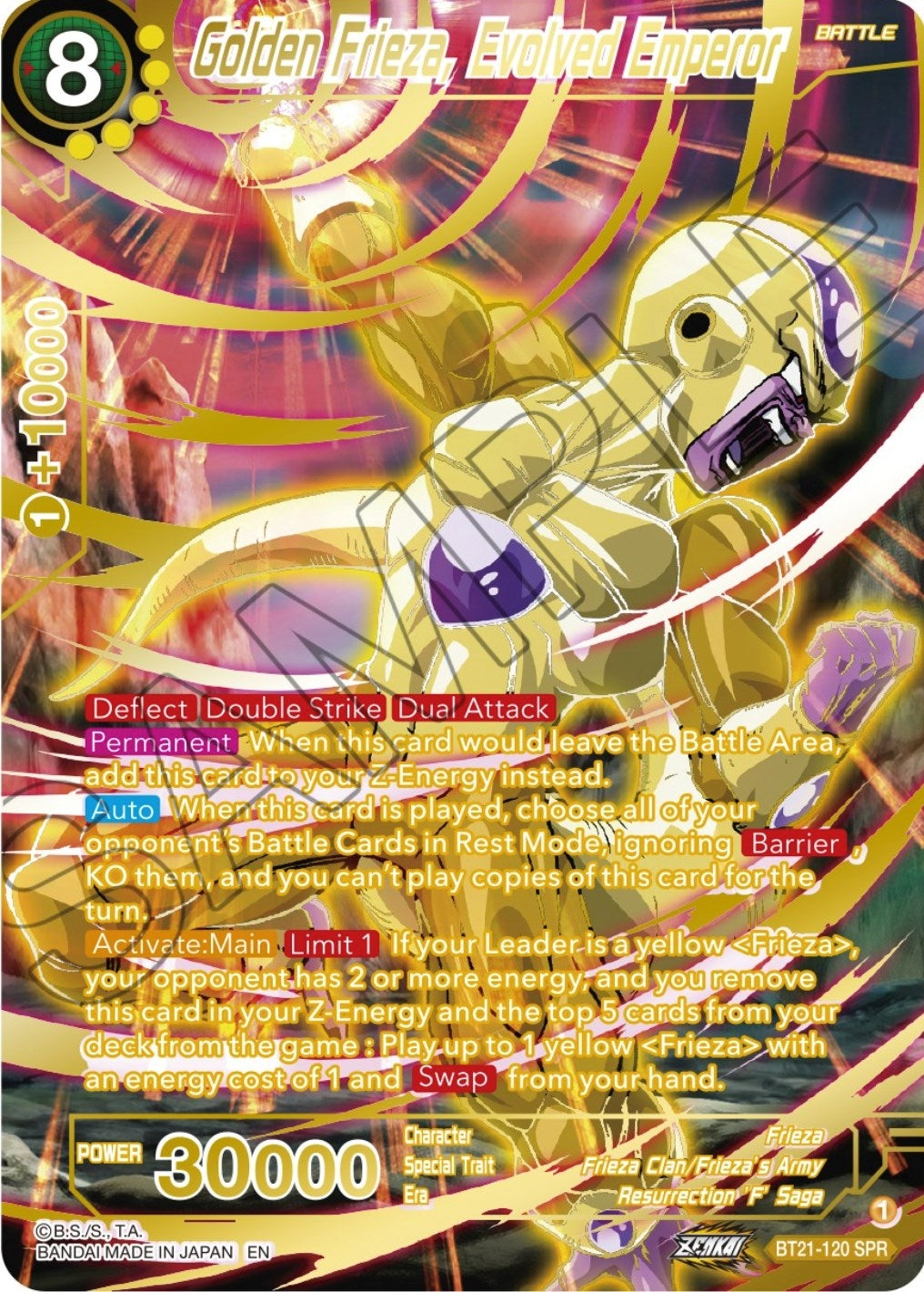 Image for Golden Frieza, Evolved Emperor (SPR) (Wild Resurgence) (BT21-120) - Dragon Ball Super: Masters