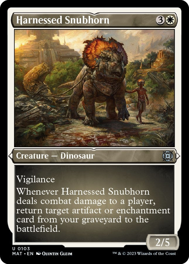 Image for Harnessed Snubhorn (Foil Etched) (March of the Machine: The Aftermath) (103) - Magic: The Gathering