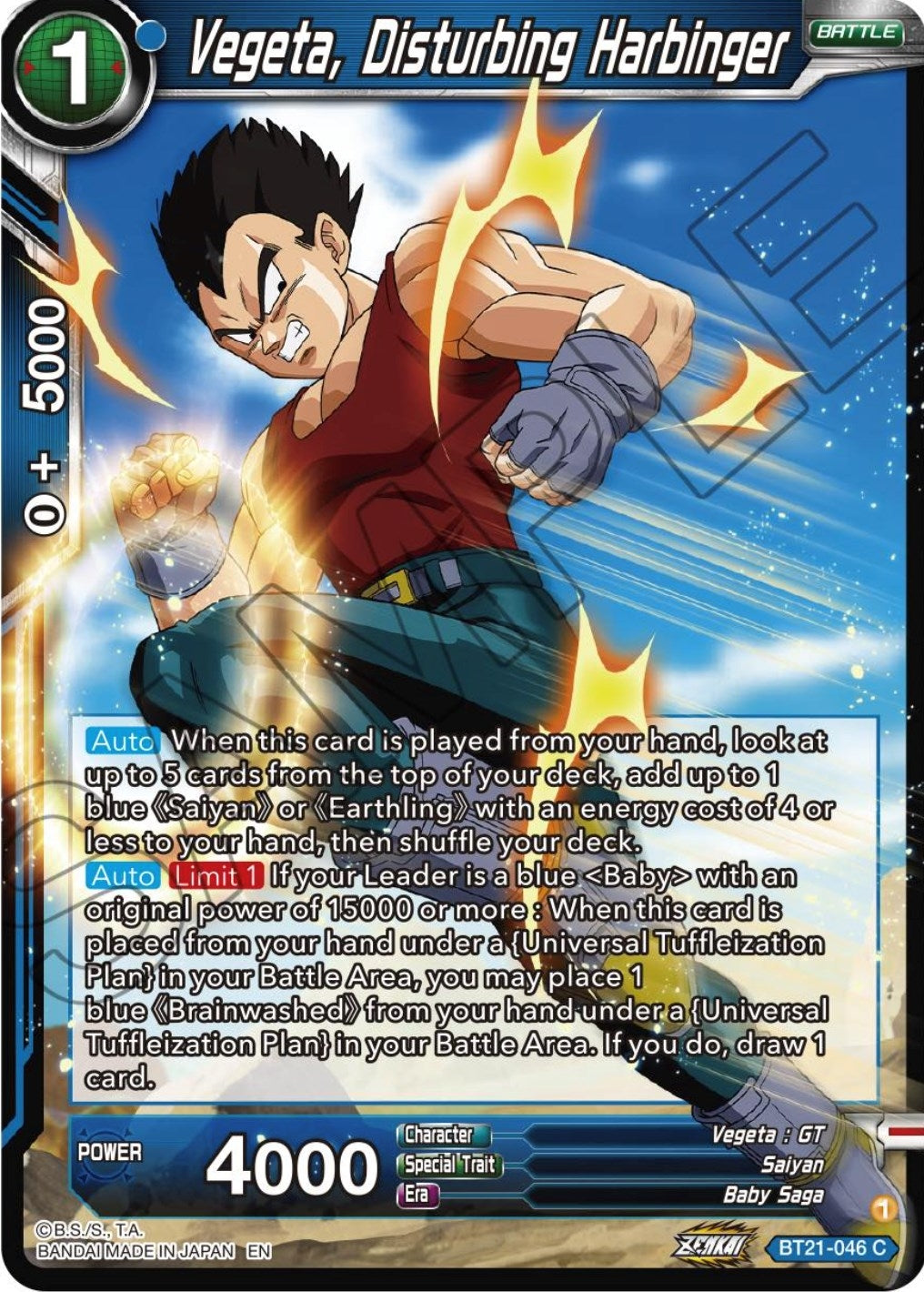 Image for Vegeta, Disturbing Harbinger (Wild Resurgence) (BT21-046) - Dragon Ball Super: Masters