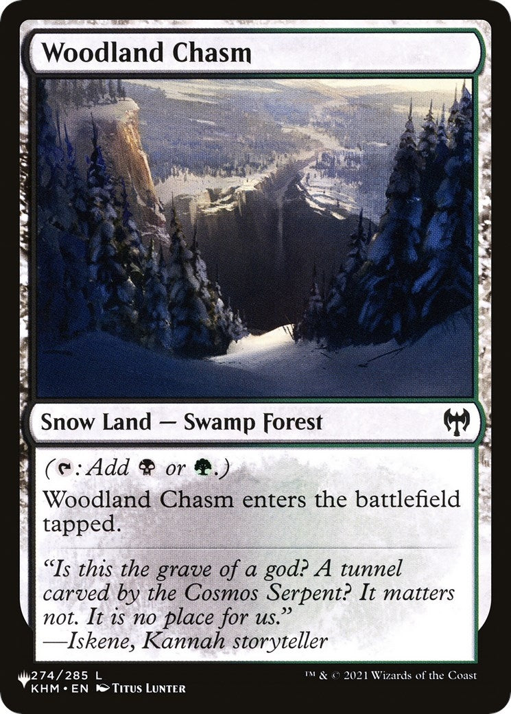 Image for Woodland Chasm (The List Reprints) (274) - Magic: The Gathering