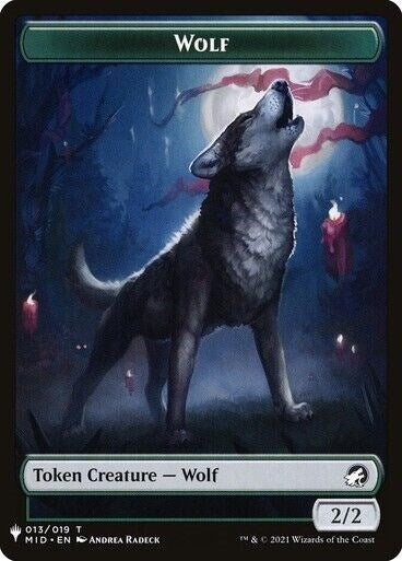 Image for Wolf // Ashaya, the Awoken World Double-Sided Token (The List Reprints) (13 // 7) - Magic: The Gathering