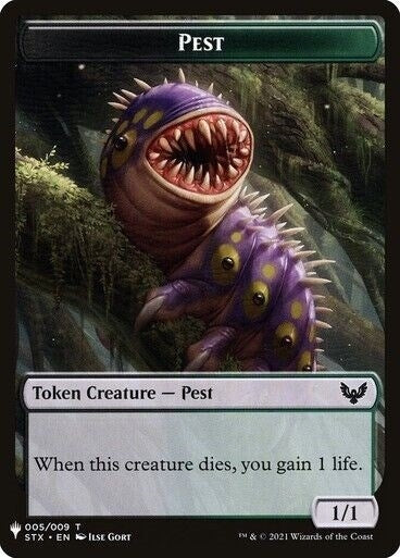 Image for Pest // Emblem - Lukka, Wayward Bonder Double-Sided Token (The List Reprints) (5 // 8) - Magic: The Gathering