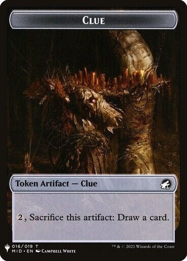 Image for Clue // Golem Double-sided Token (The List Reprints) (16 // 26) - Magic: The Gathering