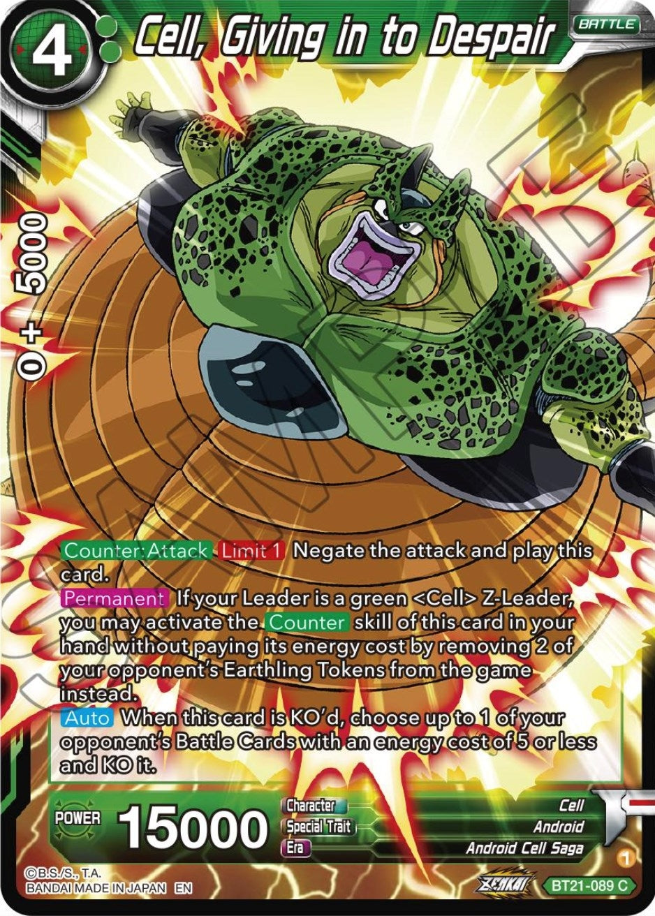 Image for Cell, Giving in to Despair (Wild Resurgence) (BT21-089) - Dragon Ball Super: Masters