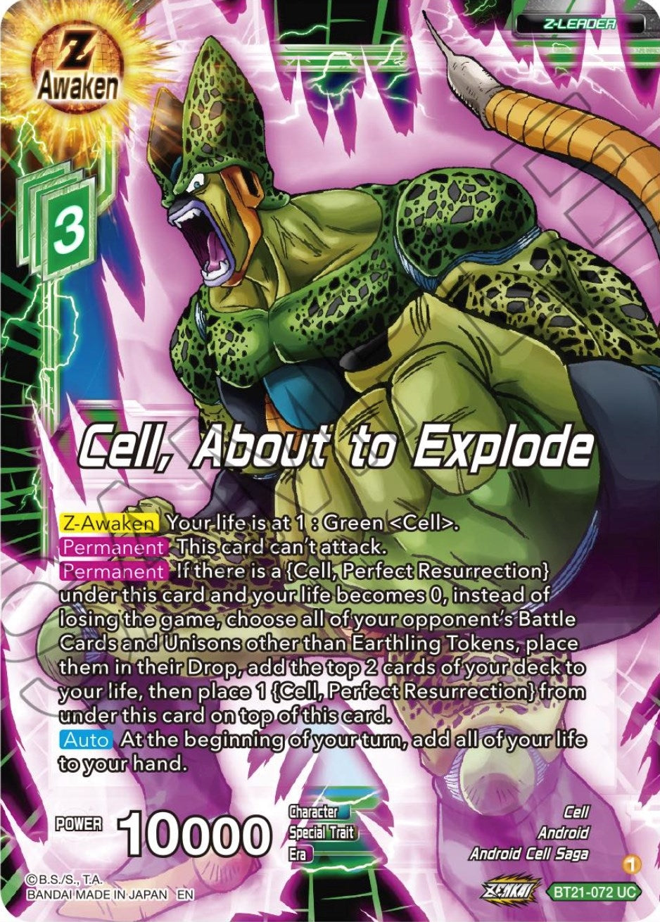 Image for Cell, About to Explode (Wild Resurgence) (BT21-072) - Dragon Ball Super: Masters
