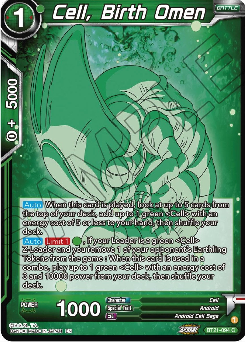 Image for Cell, Birth Omen (Wild Resurgence) (BT21-094) - Dragon Ball Super: Masters