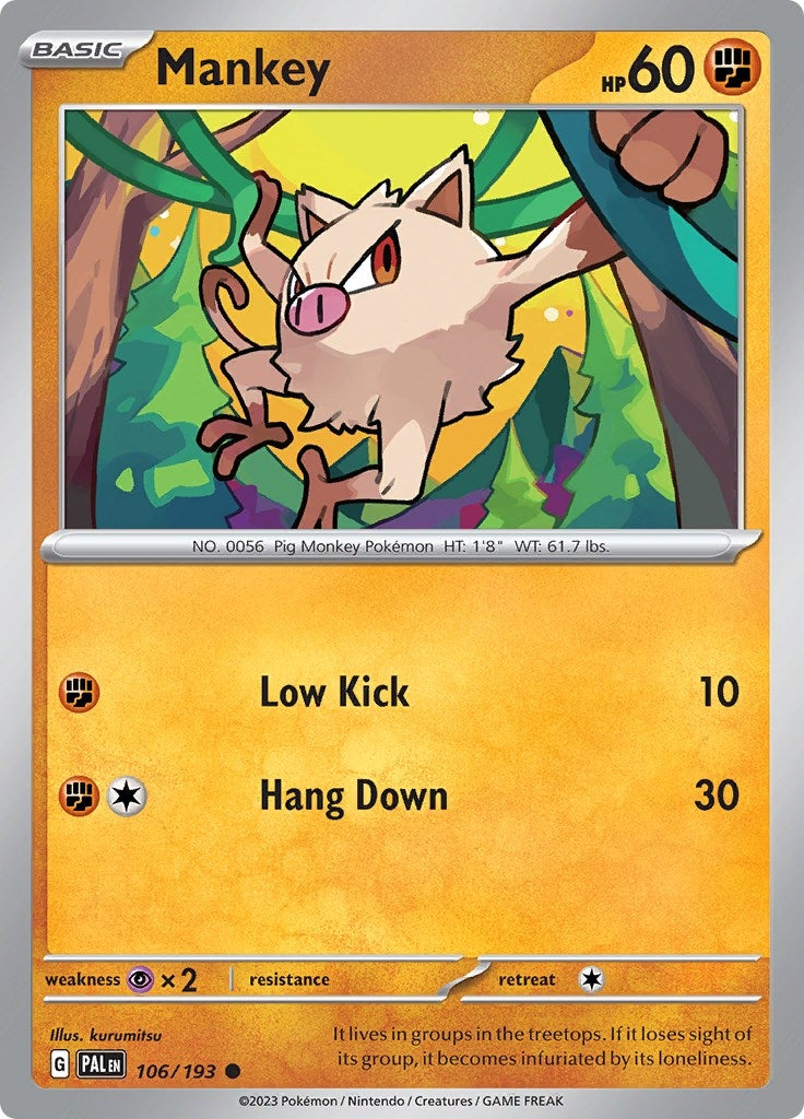 Image for Mankey (SV02: Paldea Evolved) (106/193) - Pokemon