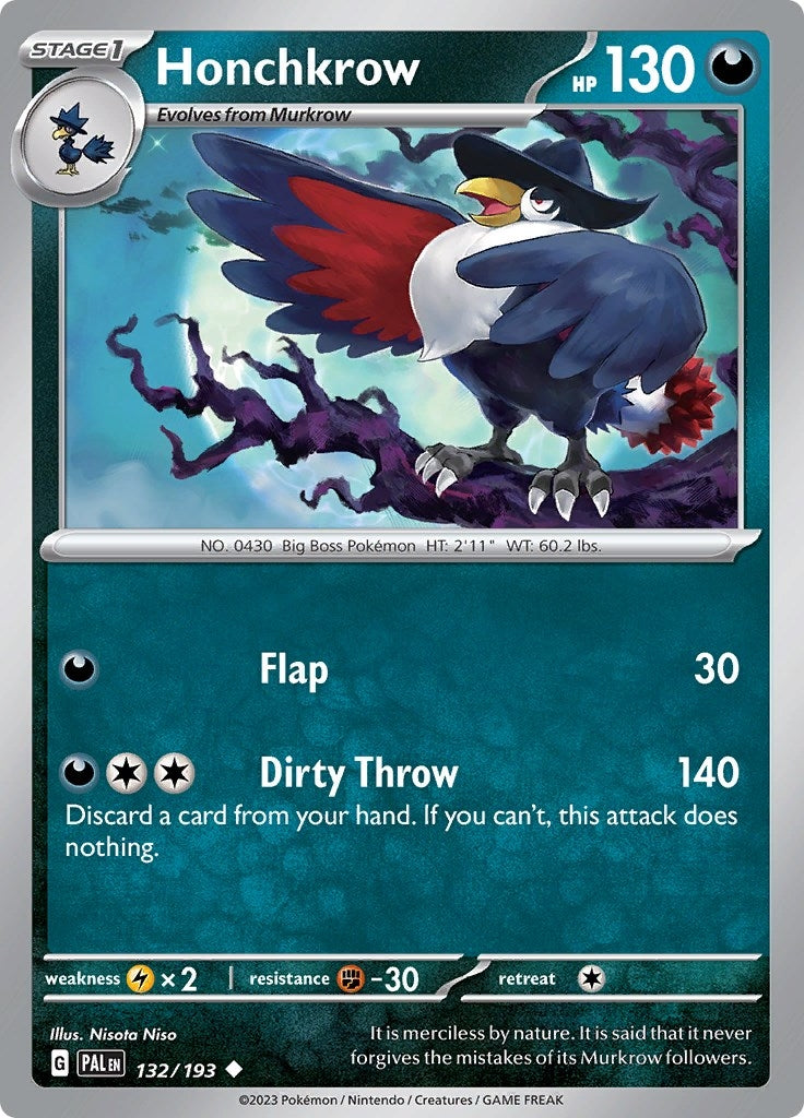 Image for Honchkrow (SV02: Paldea Evolved) (132/193) - Pokemon