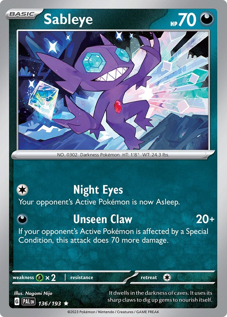 Image for Sableye (SV02: Paldea Evolved) (136/193) - Pokemon