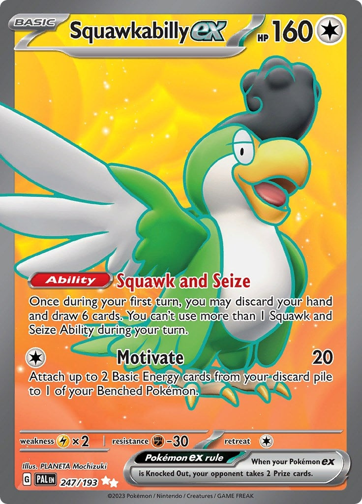 Image for Squawkabilly ex (SV02: Paldea Evolved) (247/193) - Pokemon