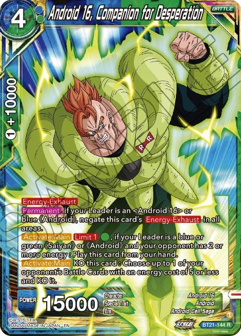 Image for Android 16, Companion for Desperation (Wild Resurgence) (BT21-144) - Dragon Ball Super: Masters