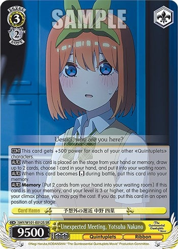 Image for Unexpected Meeting, Yotsuba Nakano (SR) (The Quintessential Quintuplets Movie) (5HY/W101-E012S SR) - Weiss Schwarz