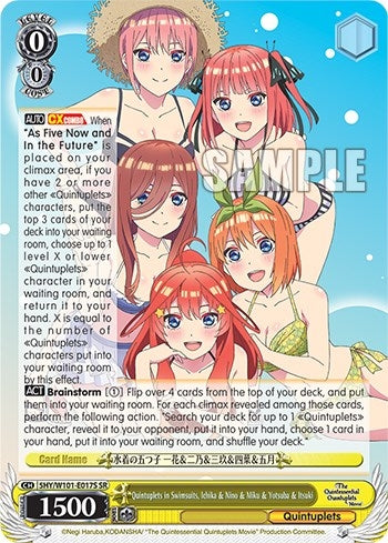 Image for Quintuplets in Swimsuits, Ichika & Nino & Miku & Yotsuba & Itsuki (SR) (The Quintessential Quintuplets Movie) (5HY/W101-E017S SR) - Weiss Schwarz