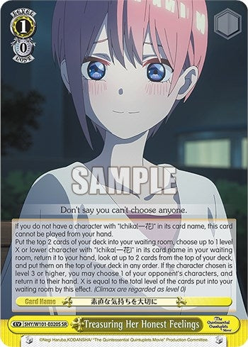 Image for Treasuring Her Honest Feelings (SR) (The Quintessential Quintuplets Movie) (5HY/W101-E020S SR) - Weiss Schwarz