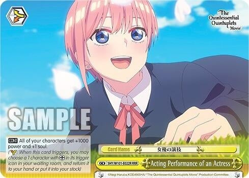 Image for Acting Performance of an Actress (RRR) (The Quintessential Quintuplets Movie) (5HY/W101-E022R RRR) - Weiss Schwarz