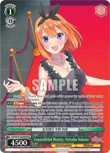 Image for Unparalleled Beauty, Yotsuba Nakano (OFR) (The Quintessential Quintuplets Movie) (5HY/W101-E024OFR OFR) - Weiss Schwarz