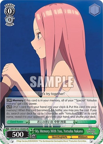 Image for My Memory With You, Yotsuba Nakano (SR) (The Quintessential Quintuplets Movie) (5HY/W101-E026S SR) - Weiss Schwarz