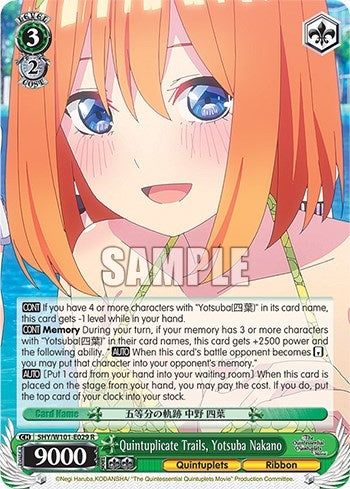 Image for Quintuplicate Trails, Yotsuba Nakano (The Quintessential Quintuplets Movie) (5HY/W101-E029 R) - Weiss Schwarz
