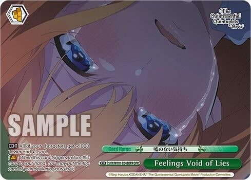 Image for Feelings Void of Lies (OFR) (The Quintessential Quintuplets Movie) (5HY/W101-E048OFR OFR) - Weiss Schwarz
